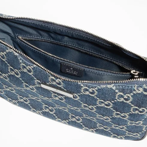 Gucci Lady Lunetta Small Shoulder Bag / Dark Blue Denim Palladium Hardware - Image 10
