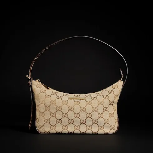 Gucci Lady Lunetta Small Shoulder Bag / Sand/ Dark Brown Gold Hardware - Image 3