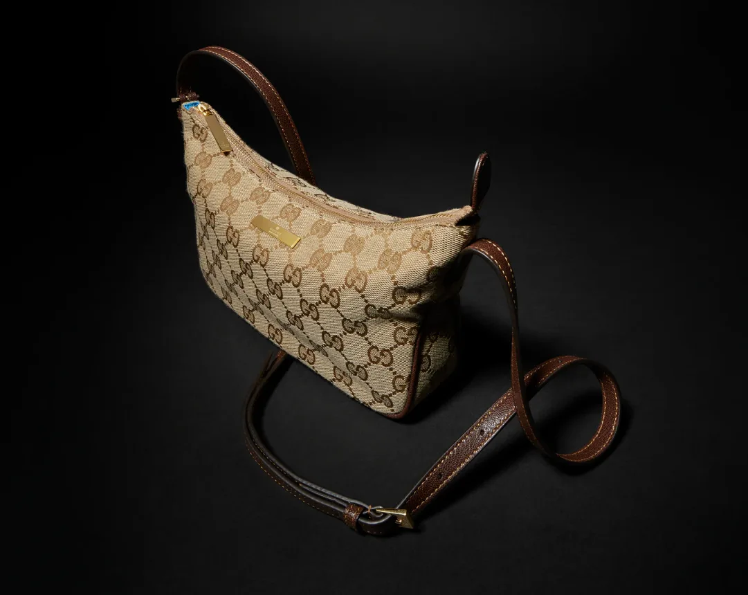 Gucci Lady Lunetta Small Shoulder Bag / Sand/ Dark Brown Gold Hardware - Image 6