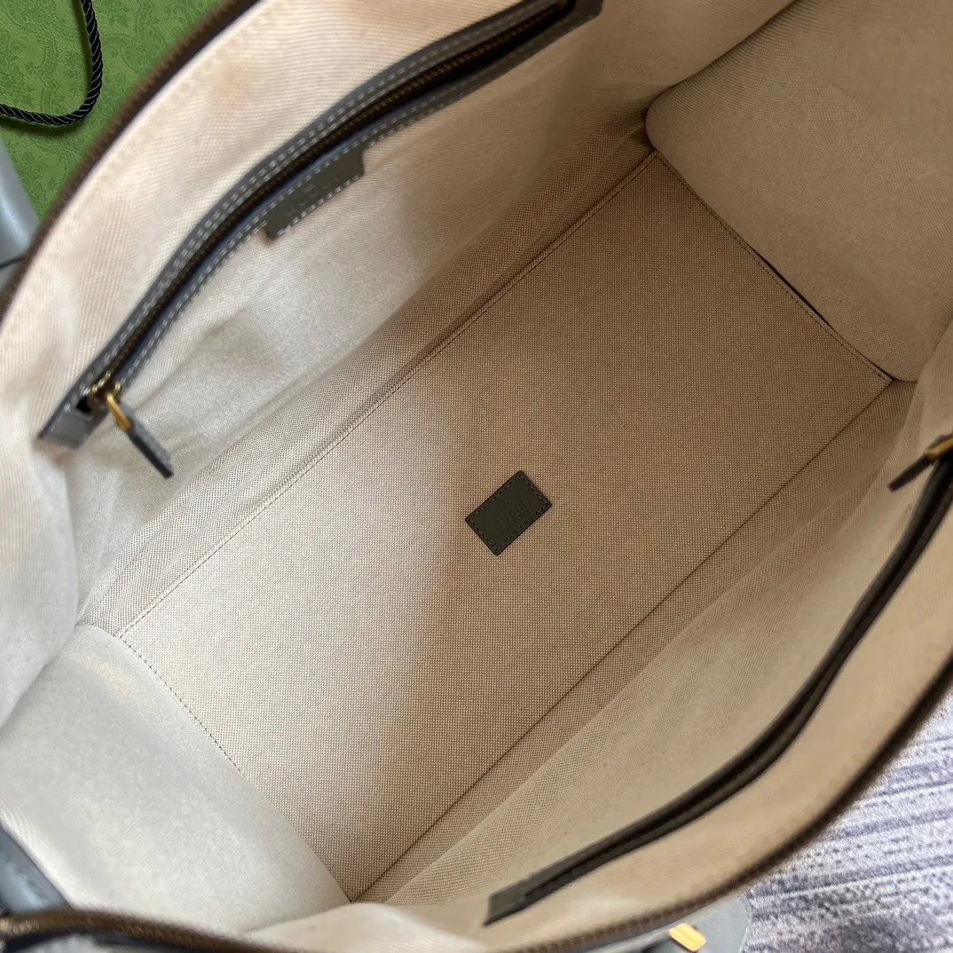Large Bauletto Top Handle Bag With Double G White/Grey / - Image 18