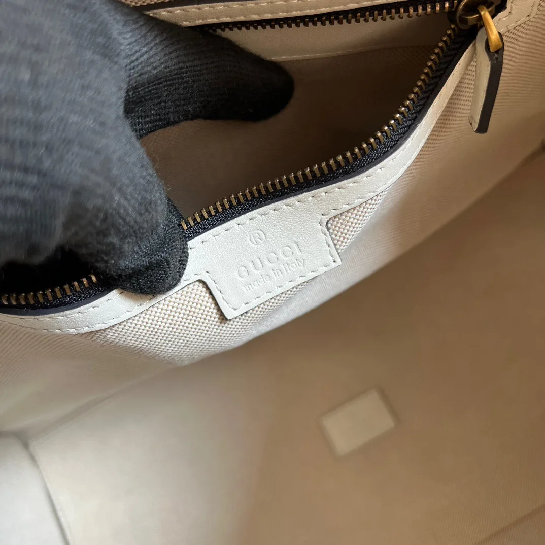 Alternative view of Large Bauletto Top Handle Bag With Double G White/Grey /