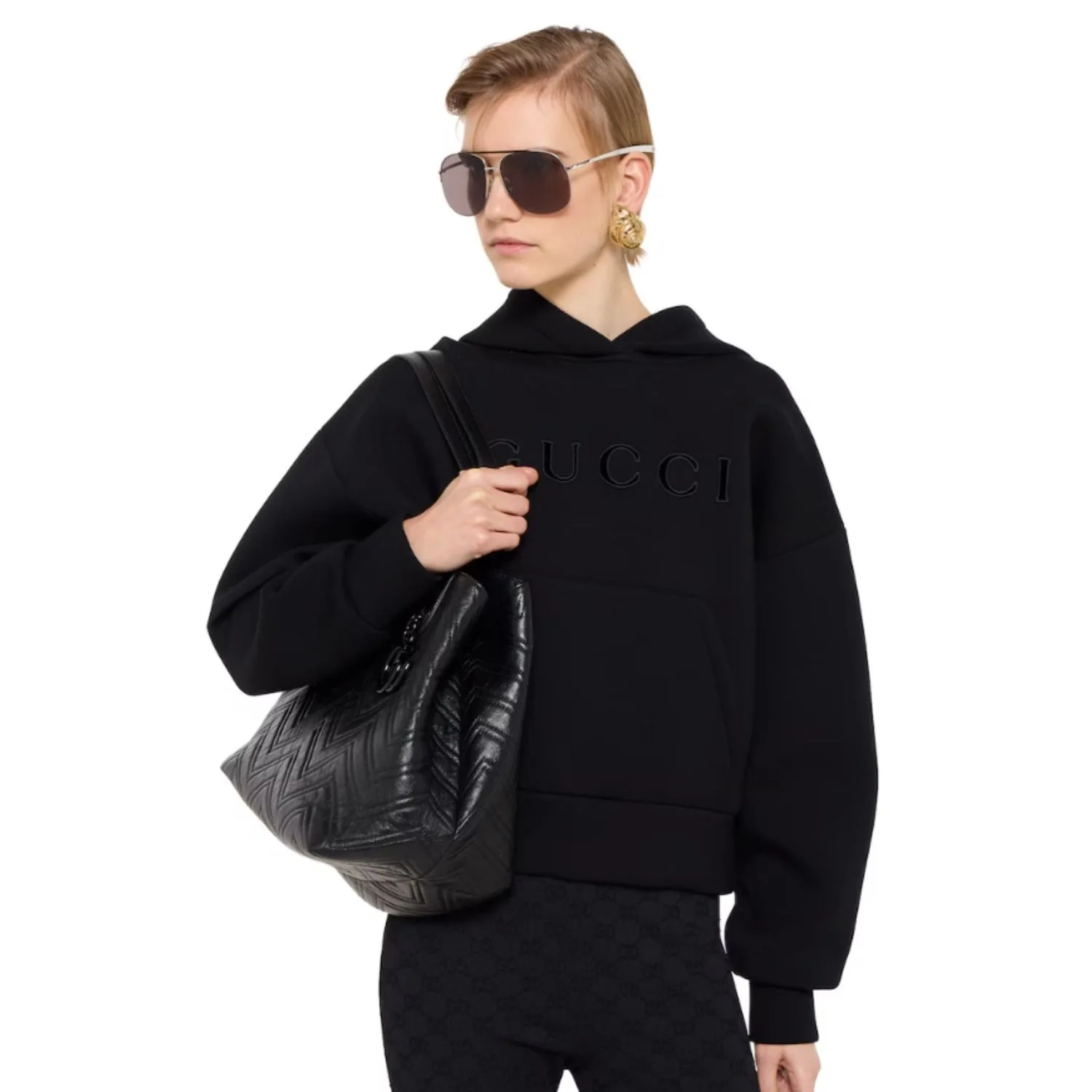 Gucci Marmont Large Tote Bag / Black Black Hardware - Image 3