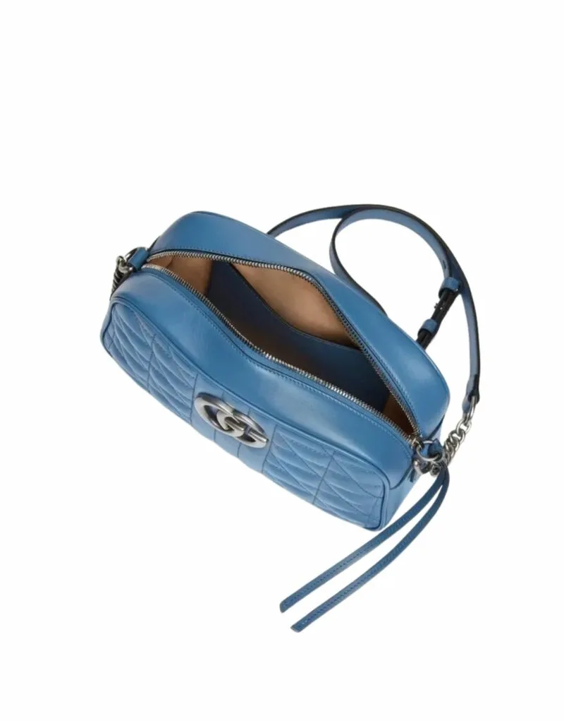 Gucci Marmont Matelasse Shoulder Bag Blue - Image 4