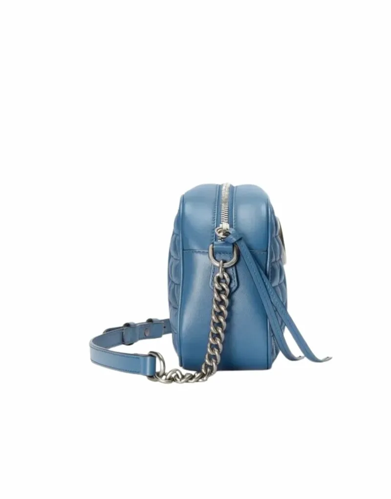 Gucci Marmont Matelasse Shoulder Bag Blue - Image 6