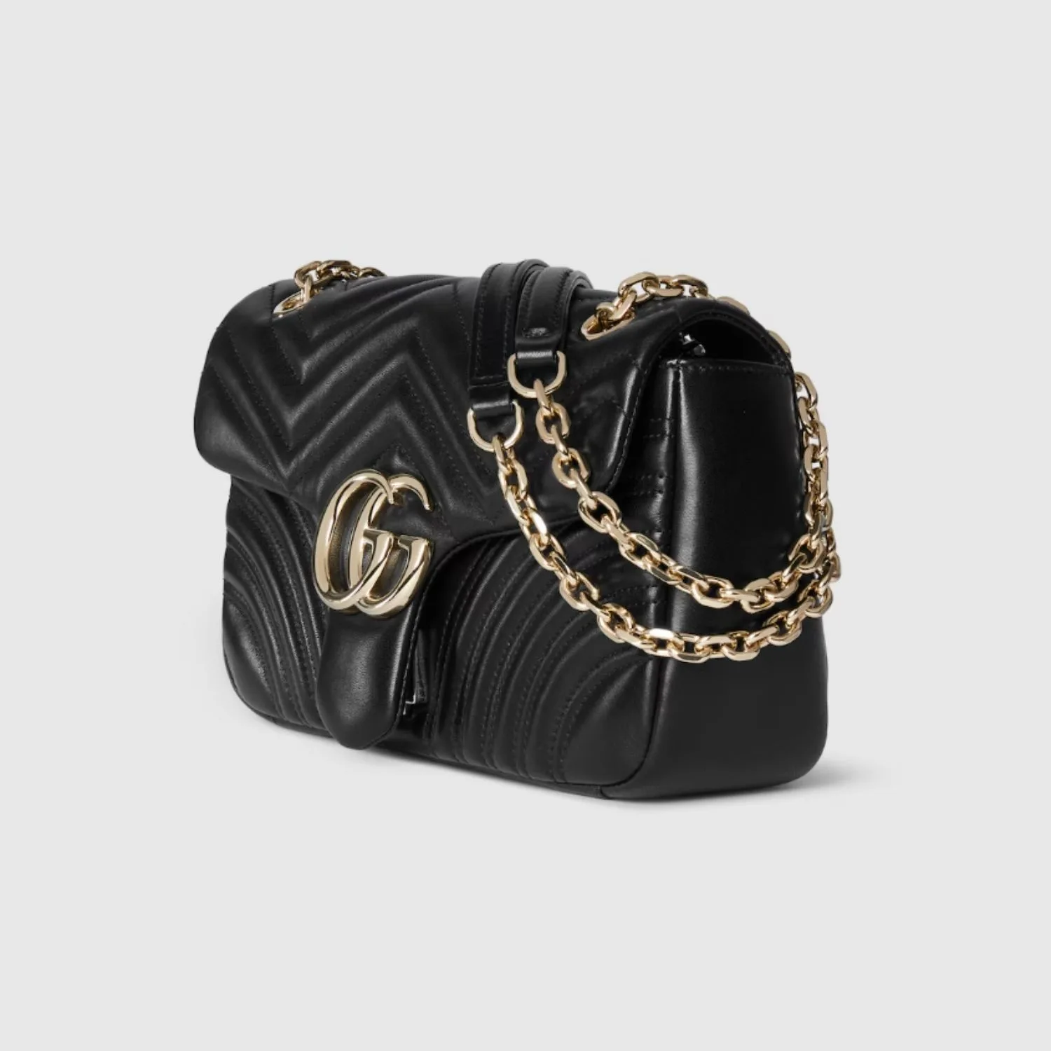 Gucci Marmont Medium Shoulder Bag / Black Gold Hardware - Image 4