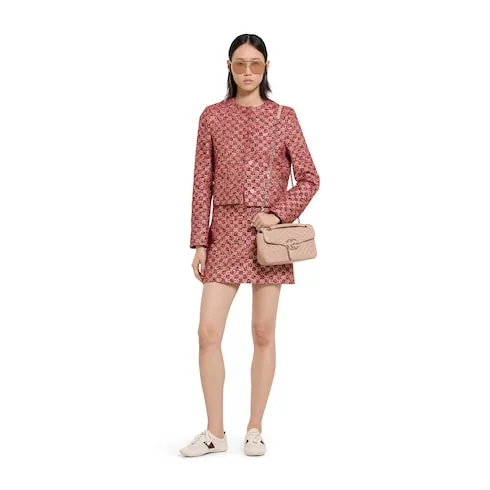 Gucci Marmont Medium Shoulder Bag / Pink Beige Light Gold Hardware - Image 3