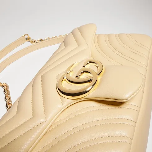 Gucci Marmont Medium Shoulder Bag / Light Yellow Gold Hardware - Image 8