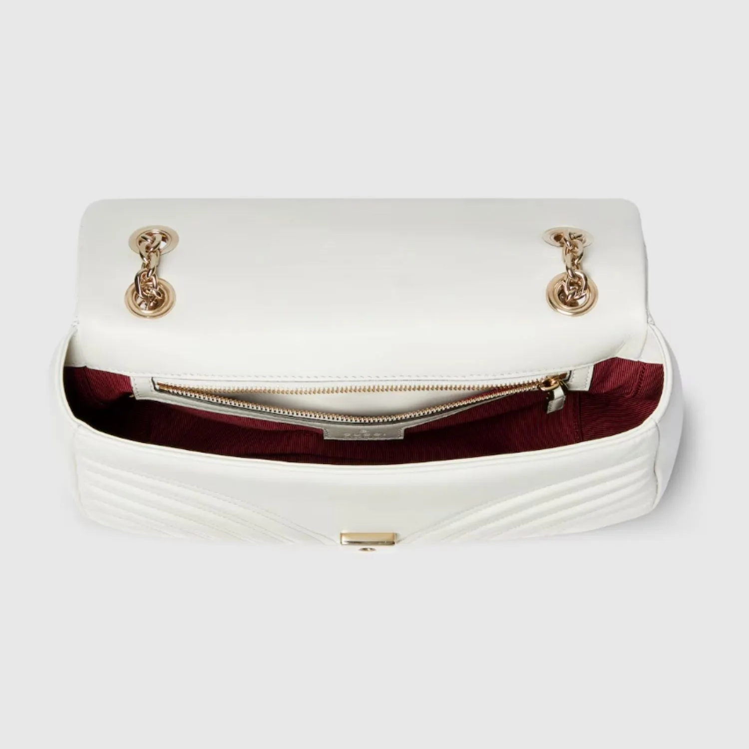 Gucci Marmont Medium Shoulder Bag / White Gold Hardware - Image 7