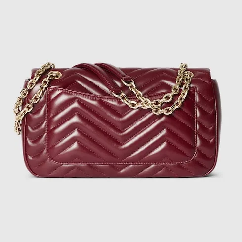 Gucci Marmont Medium Shoulder Bag / Rosso Ancora Red Light Gold Hardware - Image 8