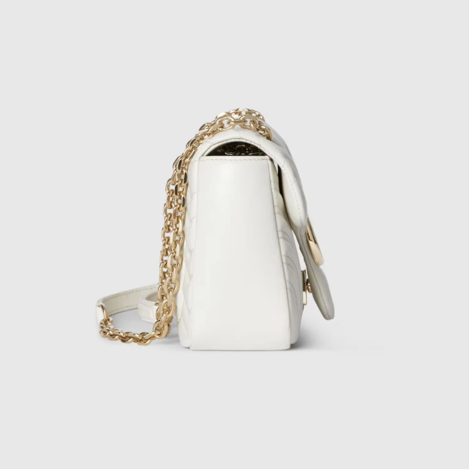 Gucci Marmont Medium Shoulder Bag / White Gold Hardware - Image 5
