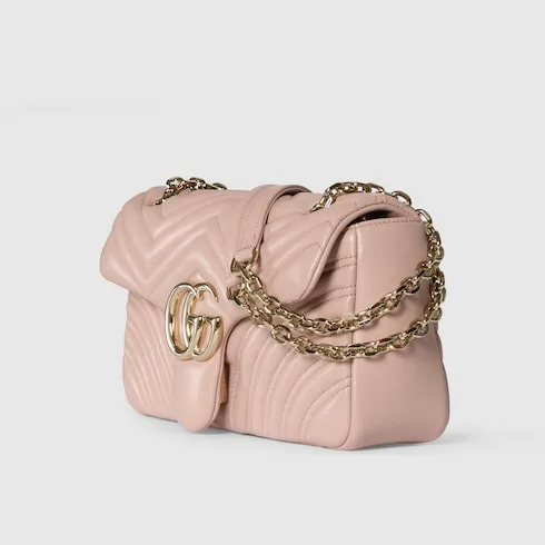 Gucci Marmont Medium Shoulder Bag / Pink Beige Light Gold Hardware - Image 6