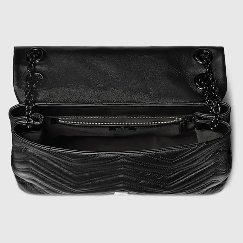 Gucci Marmont Medium Shoulder Bag / Black Tonal Enameled Hardware - Image 9