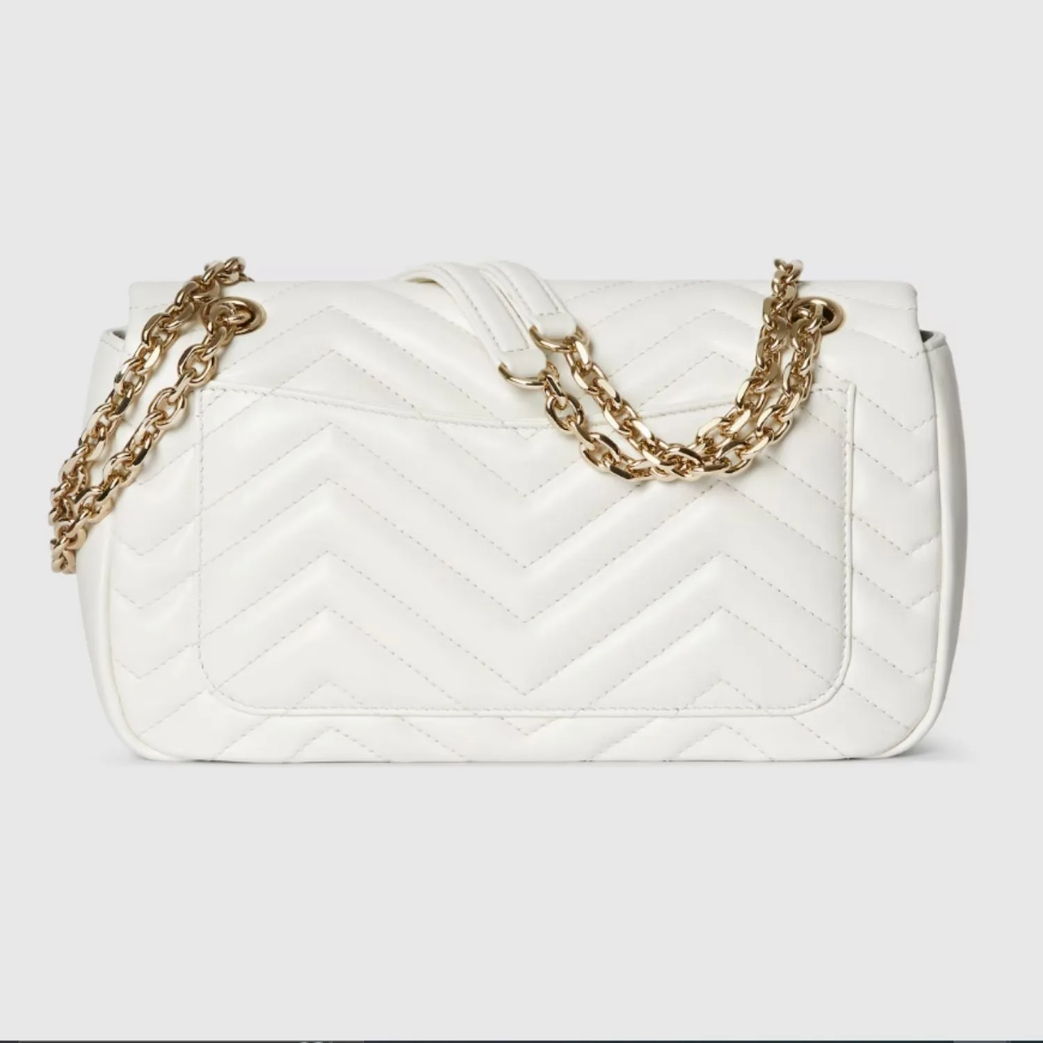 Gucci Marmont Medium Shoulder Bag / White Gold Hardware - Image 6