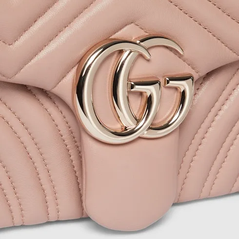 Gucci Marmont Medium Shoulder Bag / Pink Beige Light Gold Hardware - Image 9