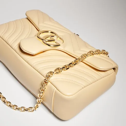 Gucci Marmont Medium Shoulder Bag / Light Yellow Gold Hardware - Image 6