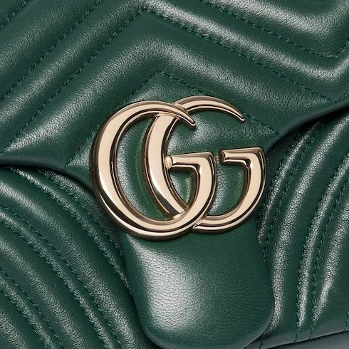 Gucci Marmont Medium Shoulder Bag / Green Light Gold Hardware - Image 9