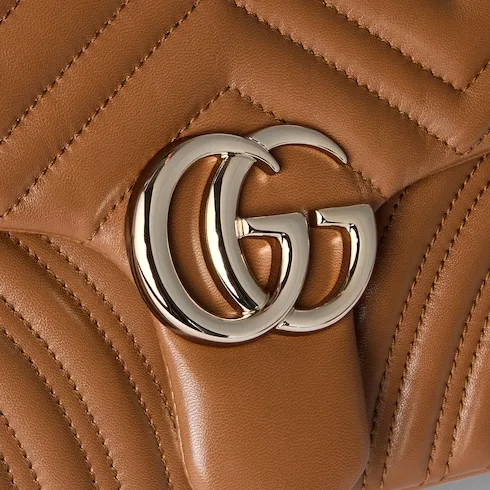 Gucci Marmont Medium Shoulder Bag / Brown Light Gold Hardware - Image 10