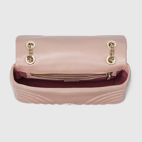 Gucci Marmont Medium Shoulder Bag / Pink Beige Light Gold Hardware - Image 8