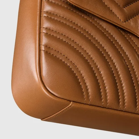 Gucci Marmont Medium Shoulder Bag / Brown Light Gold Hardware - Image 11