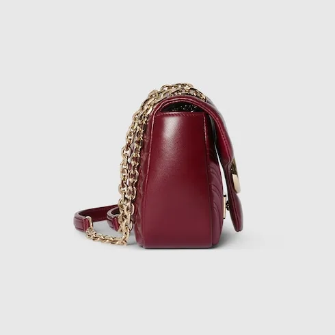 Gucci Marmont Medium Shoulder Bag / Rosso Ancora Red Light Gold Hardware - Image 7