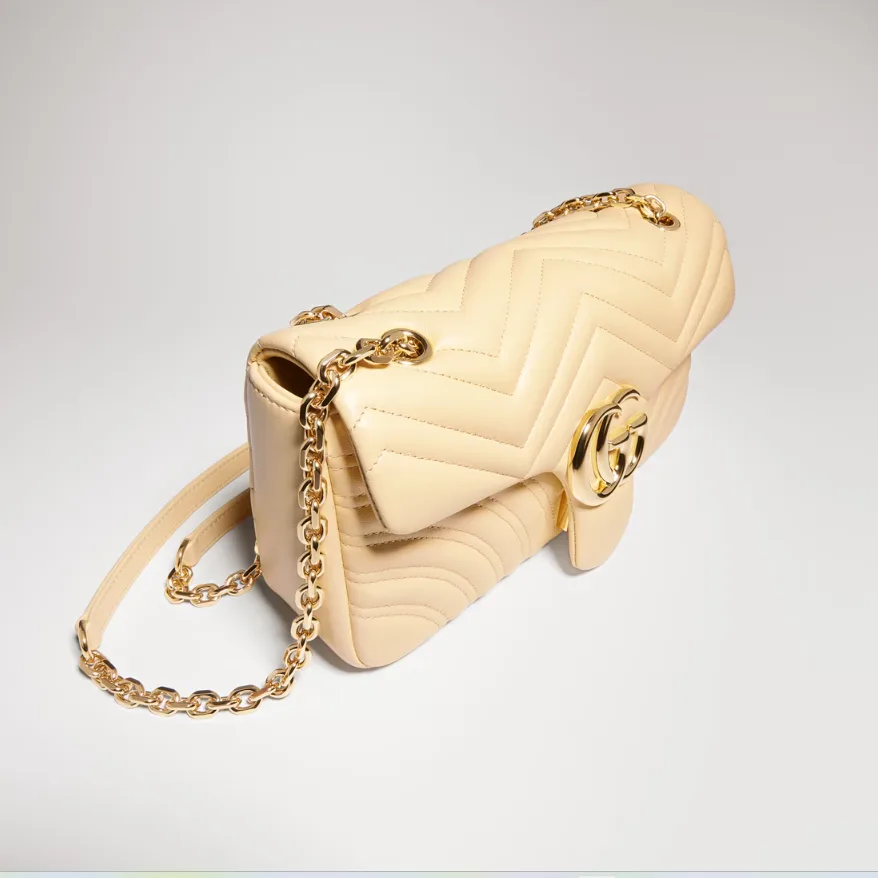 Gucci Marmont Medium Shoulder Bag / Light Yellow Gold Hardware - Image 5