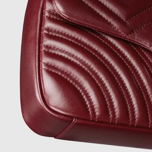 Gucci Marmont Medium Shoulder Bag / Rosso Ancora Red Light Gold Hardware - Image 10