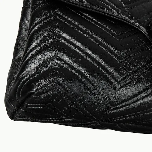 Gucci Marmont Medium Shoulder Bag / Black Tonal Enameled Hardware - Image 11