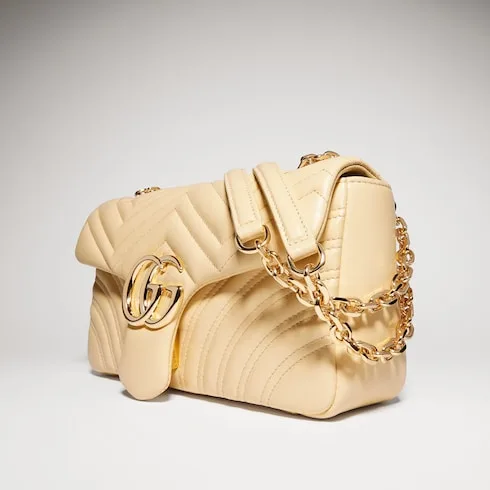 Gucci Marmont Medium Shoulder Bag / Light Yellow Gold Hardware - Image 4