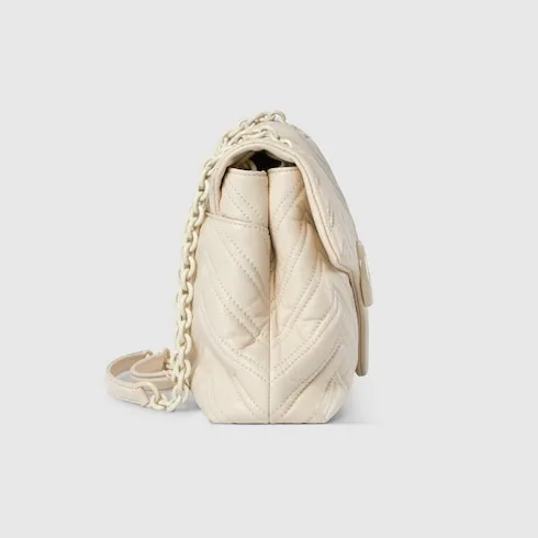 Gucci Marmont Medium Shoulder Bag / Ivory Tonal Enameled Hardware - Image 6