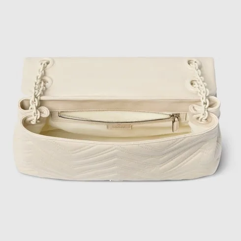 Gucci Marmont Medium Shoulder Bag / Ivory Tonal Enameled Hardware - Image 9