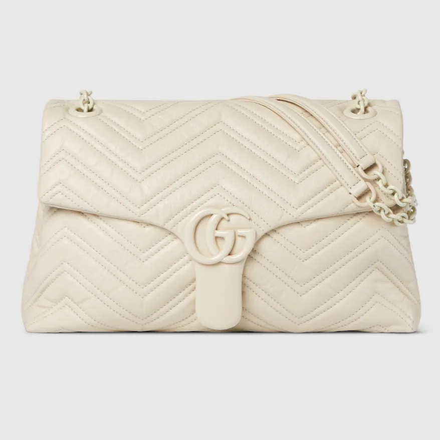 Gucci Marmont Medium Shoulder Bag / Ivory Tonal Enameled Hardware - Image 5