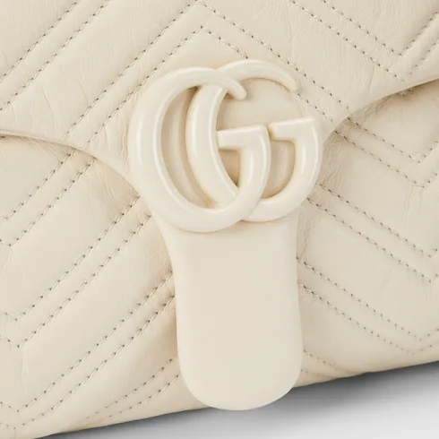 Gucci Marmont Medium Shoulder Bag / Ivory Tonal Enameled Hardware - Image 10