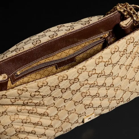 Gucci Marmont Medium Shoulder Bag / Sand/ Dark Brown Gold Hardware - Image 10