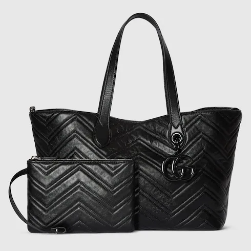 Gucci Marmont Medium Tote Bag / Black Tonal Enameled Hardware - Image 4