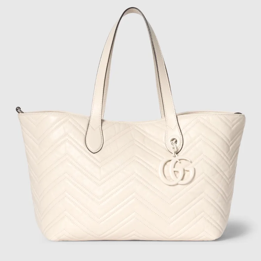 Gucci Marmont Medium Tote Bag / Ivory Tonal Enameled Hardware - Image 6