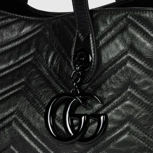 Gucci Marmont Medium Tote Bag / Black Tonal Enameled Hardware - Image 10