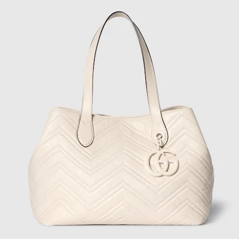Gucci Marmont Medium Tote Bag / Ivory Tonal Enameled Hardware - Image 5