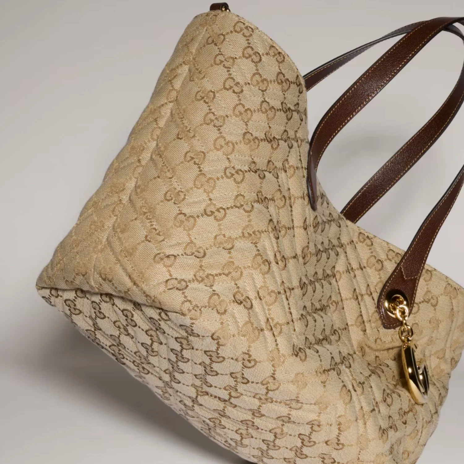 Gucci Marmont Medium Tote Bag / Sand/ Dark Brown Gold Hardware - Image 4