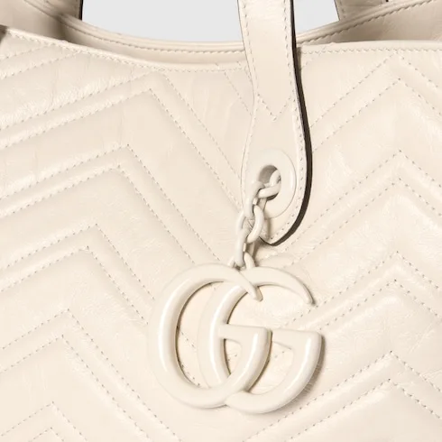 Gucci Marmont Medium Tote Bag / Ivory Tonal Enameled Hardware - Image 10