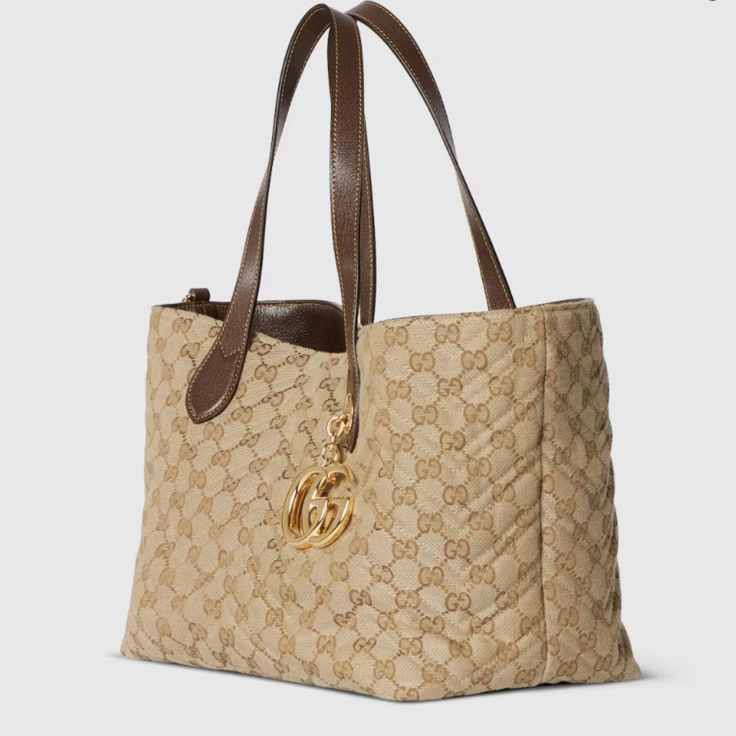 Alternative view of Gucci Marmont Medium Tote Bag / Sand/ Dark Brown Gold Hardware