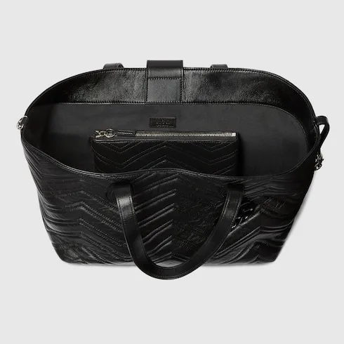 Gucci Marmont Medium Tote Bag / Black Tonal Enameled Hardware - Image 9