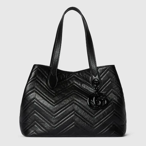 Gucci Marmont Medium Tote Bag / Black Tonal Enameled Hardware - Image 6