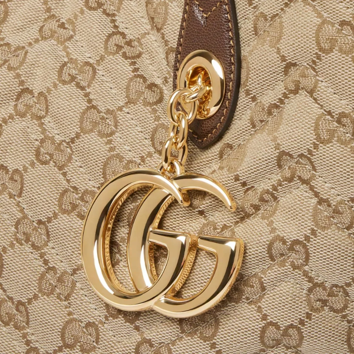 Gucci Marmont Medium Tote Bag / Sand/ Dark Brown Gold Hardware - Image 6