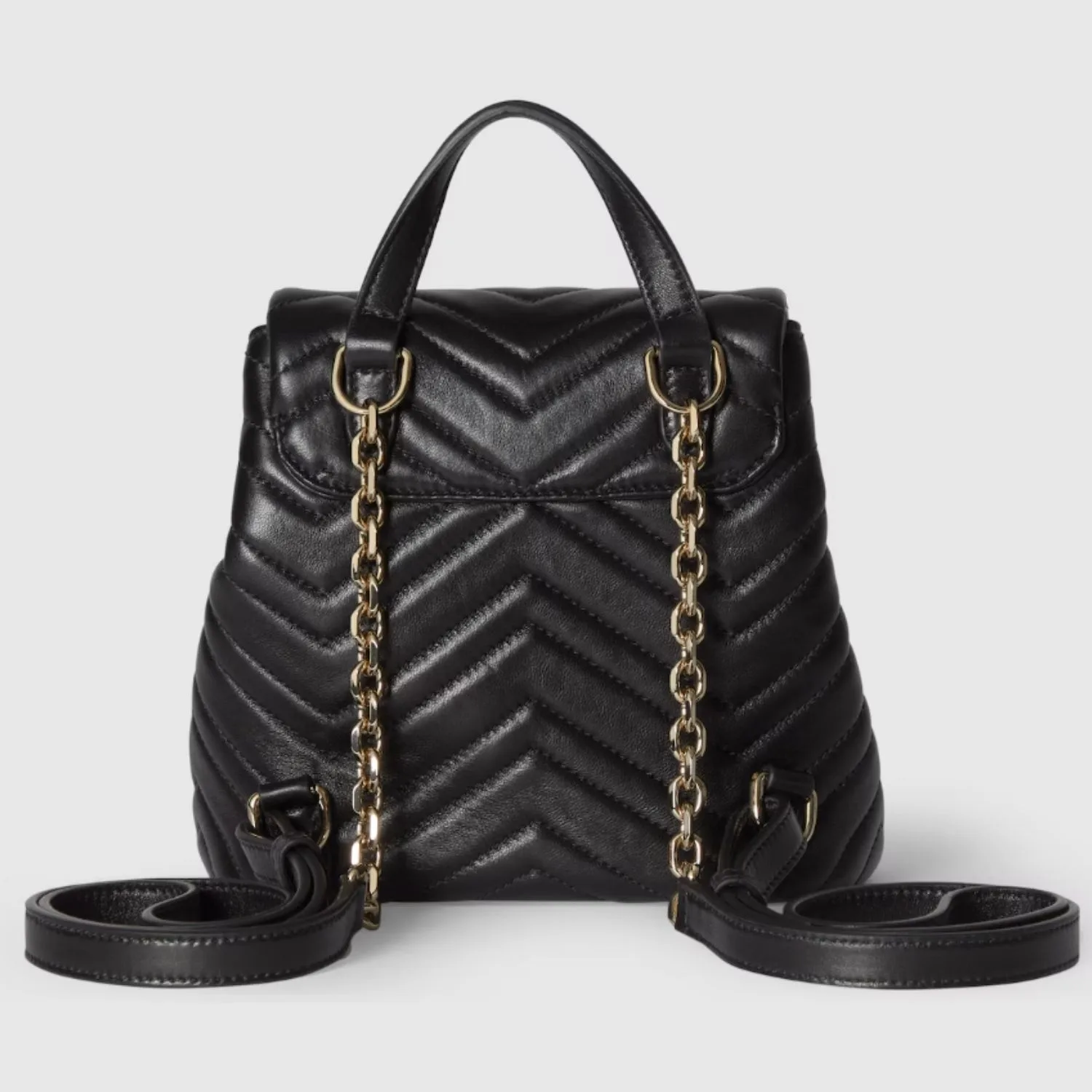 Gucci Marmont Mini Backpack / Black Gold Hardware - Image 5