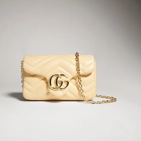 Gucci Marmont Mini Shoulder Bag / Light Yellow Gold Hardware - Image 4