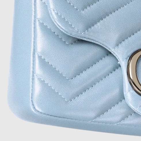 Gucci Marmont Mini Shoulder Bag / Light Blue Palladium Hardware - Image 10