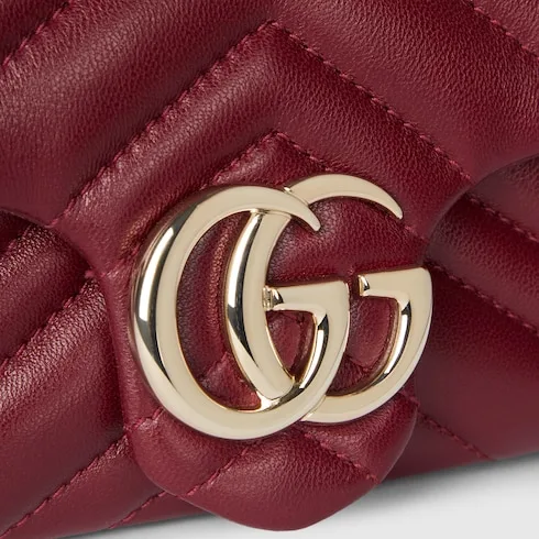 Gucci Marmont Mini Shoulder Bag / Rosso Ancora Red Gold Hardware - Image 8
