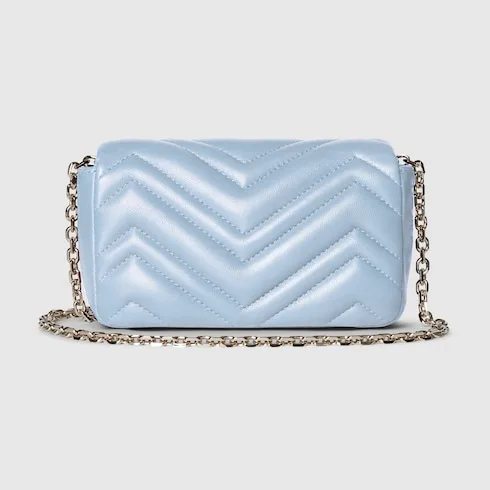 Gucci Marmont Mini Shoulder Bag / Light Blue Palladium Hardware - Image 7