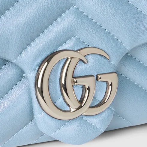 Gucci Marmont Mini Shoulder Bag / Light Blue Palladium Hardware - Image 9