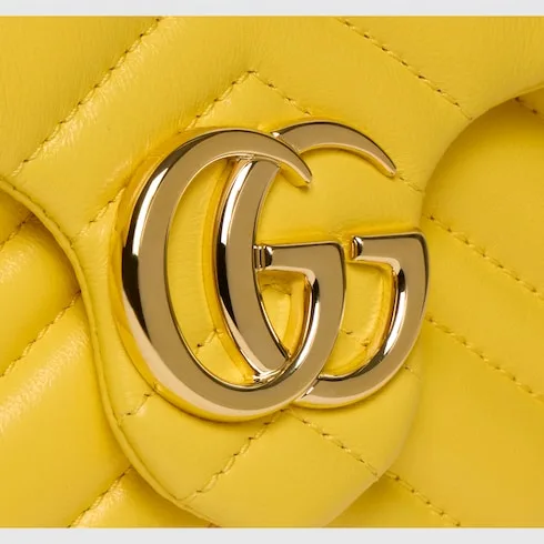 Gucci Marmont Mini Shoulder Bag / Yellow Gold Hardware - Image 7